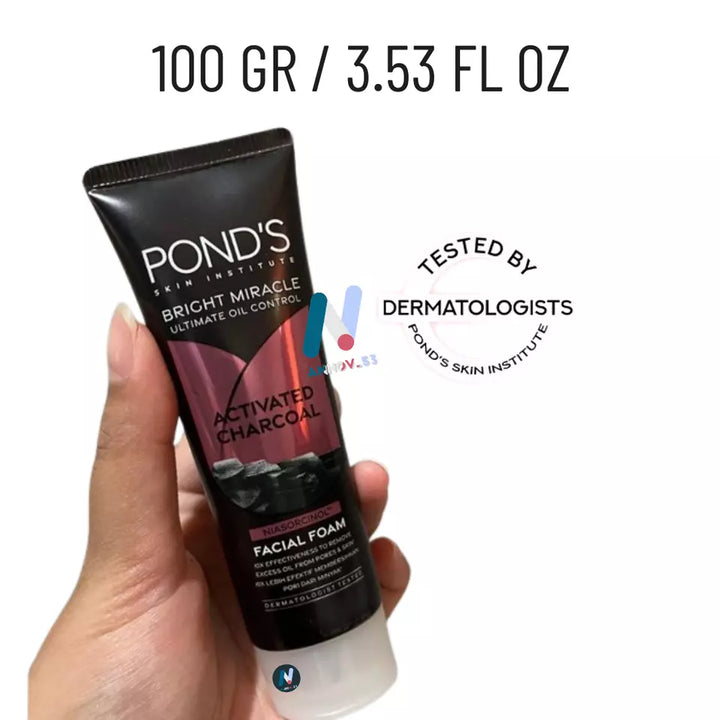 Pond's Skin Institute Bright Miracle Ultimate Oil Control Activated Charcoal Niasorcinol Facial Foam
