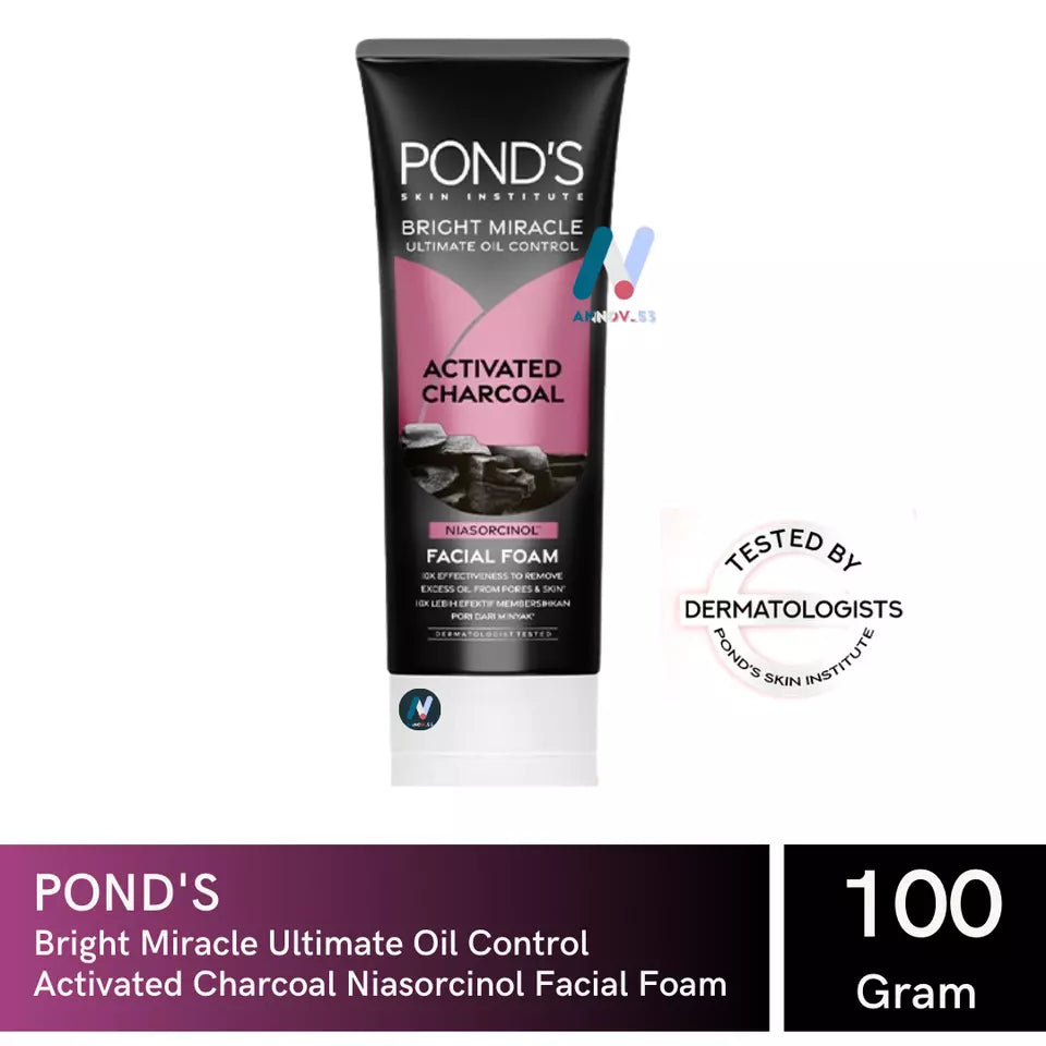Pond's Skin Institute Bright Miracle Ultimate Oil Control Activated Charcoal Niasorcinol Facial Foam
